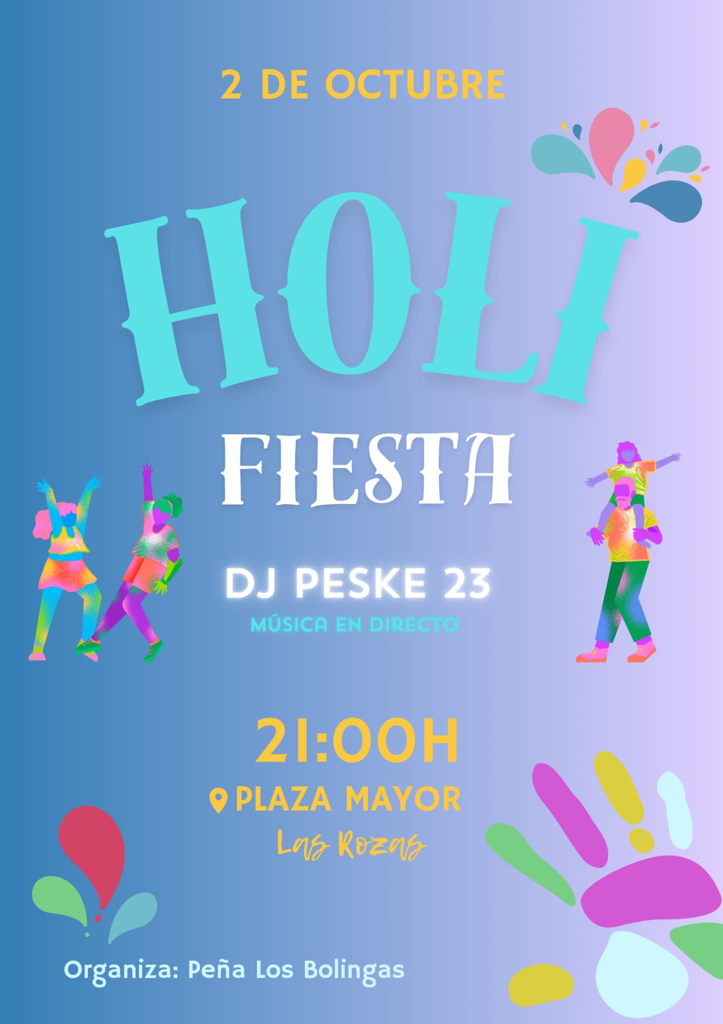 Fiesta Holi esta noche en la plaza Mayor de Las Rozas